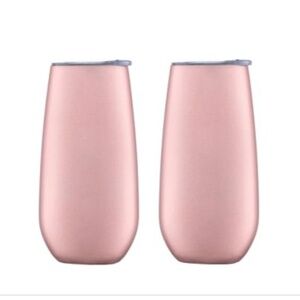 6oz Pink Champagne Flutes, Set of 2